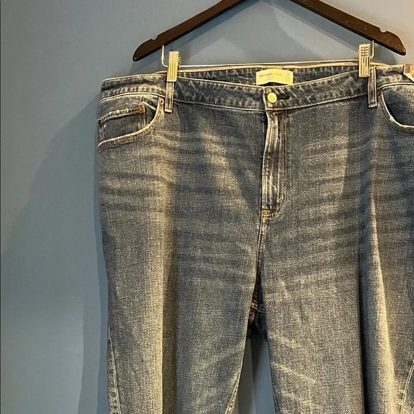 Abercrombie & Fitch The Mom Jean High Rise Blue Denim Jeans 37 24s Curve Love - Picture 6 of 14